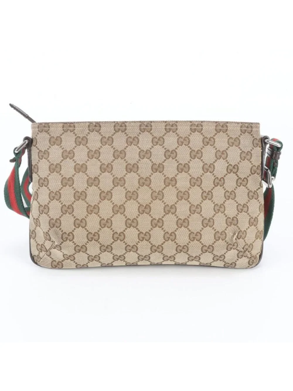 Gucci GG Canvas Sherry Line Leather Shoulder Bag Crossbody Messenger